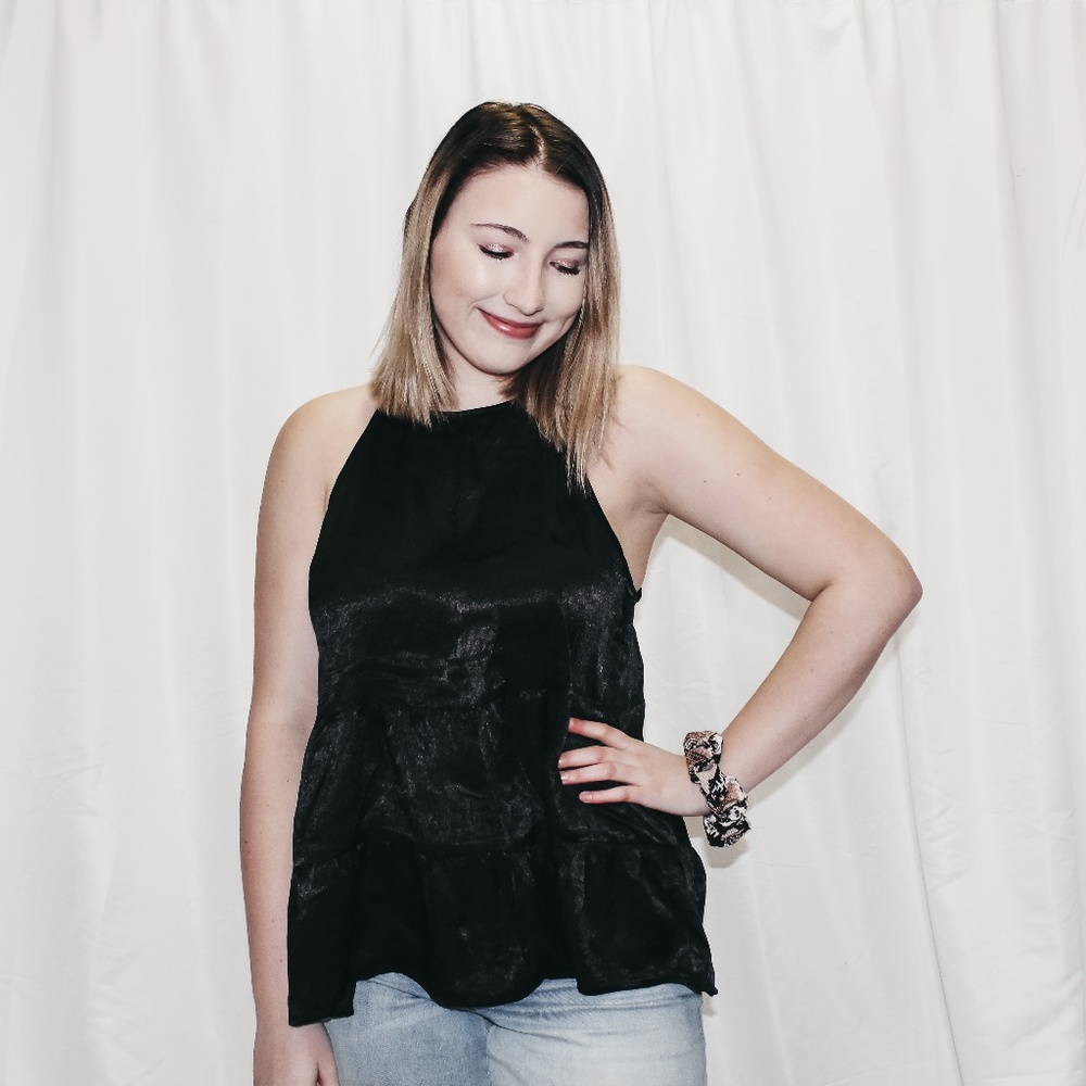 SILKY TIERED TANK TOP
